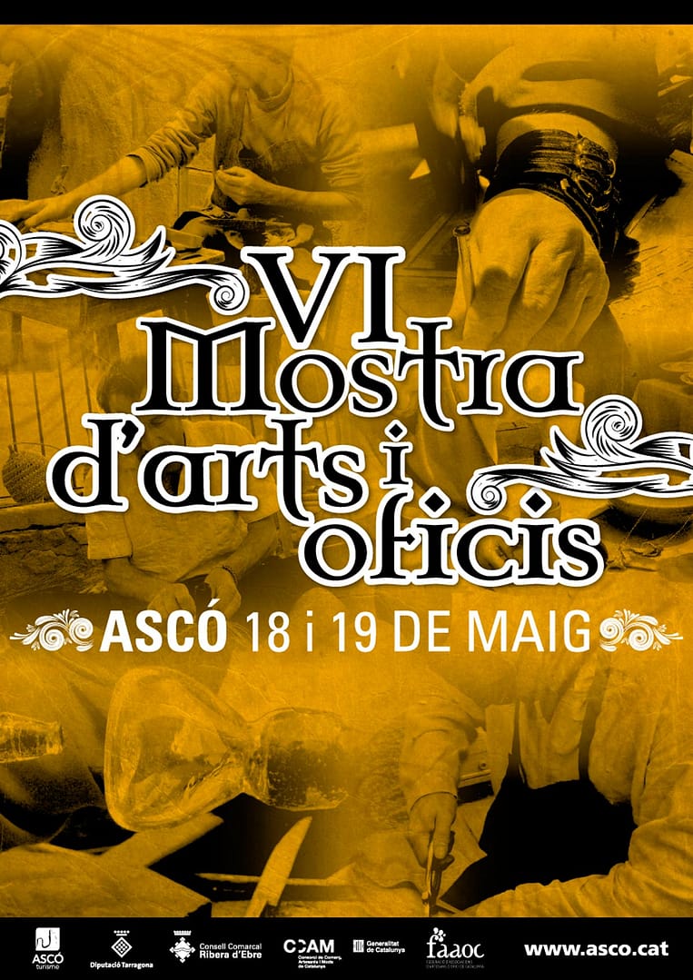 Cartell amb una fotografia de la VI Mostra d'Arts i Oficis, d'Ascó 2014